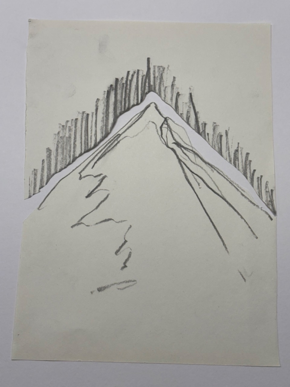 Studio work in progress, mountain sketch