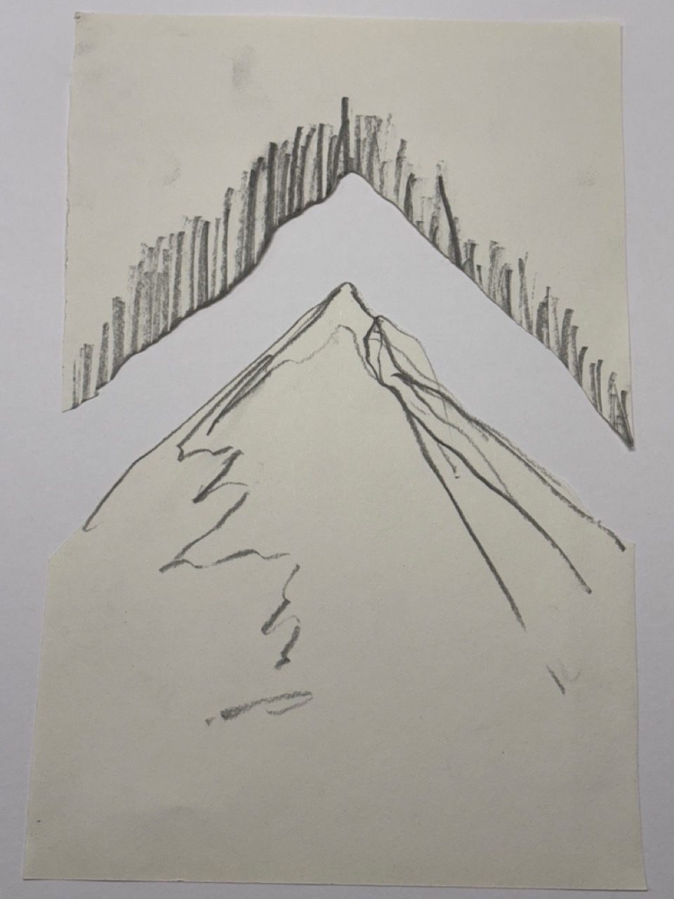 Studio work in progress, mountain sketch