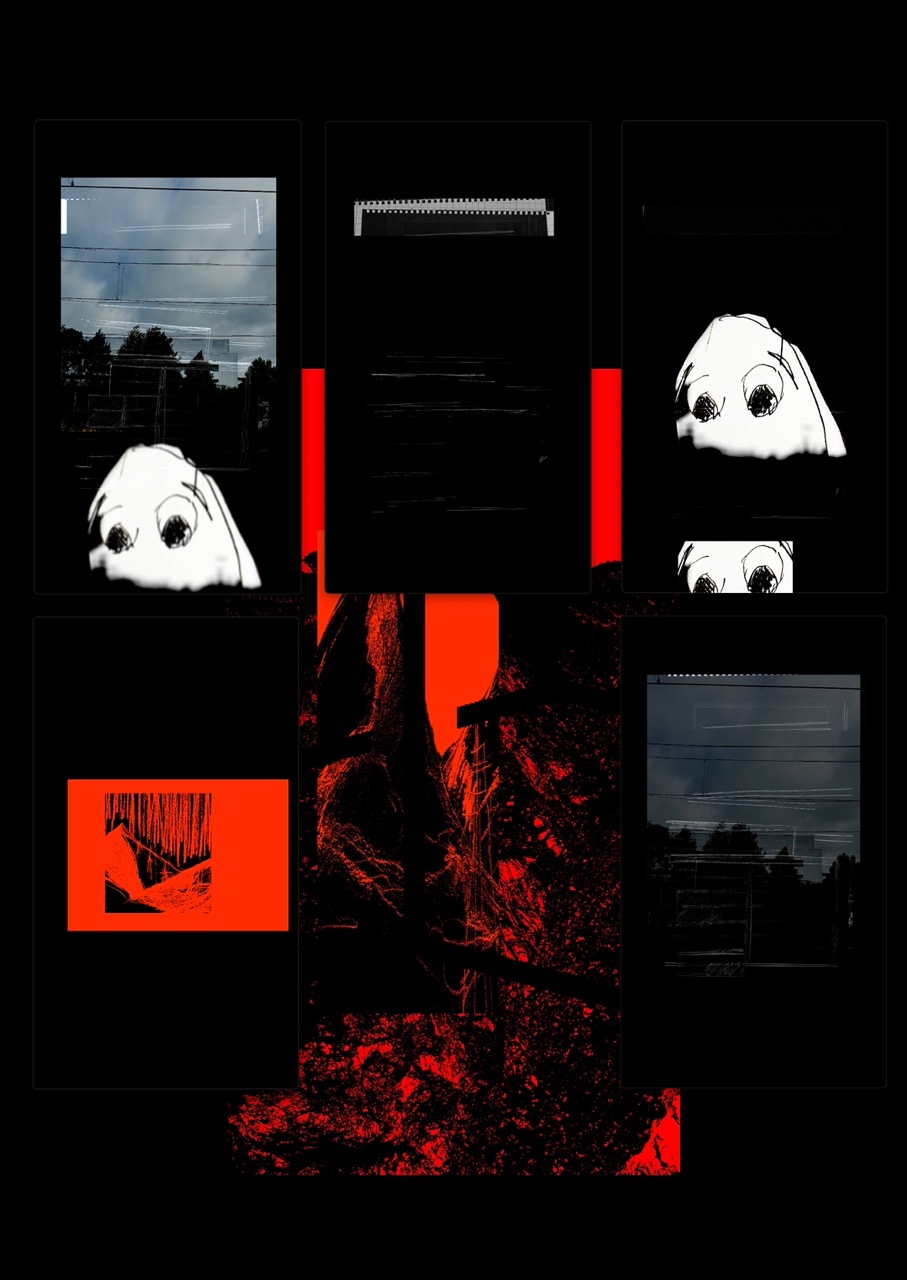 Studio work in progress, screenshot sketch composite