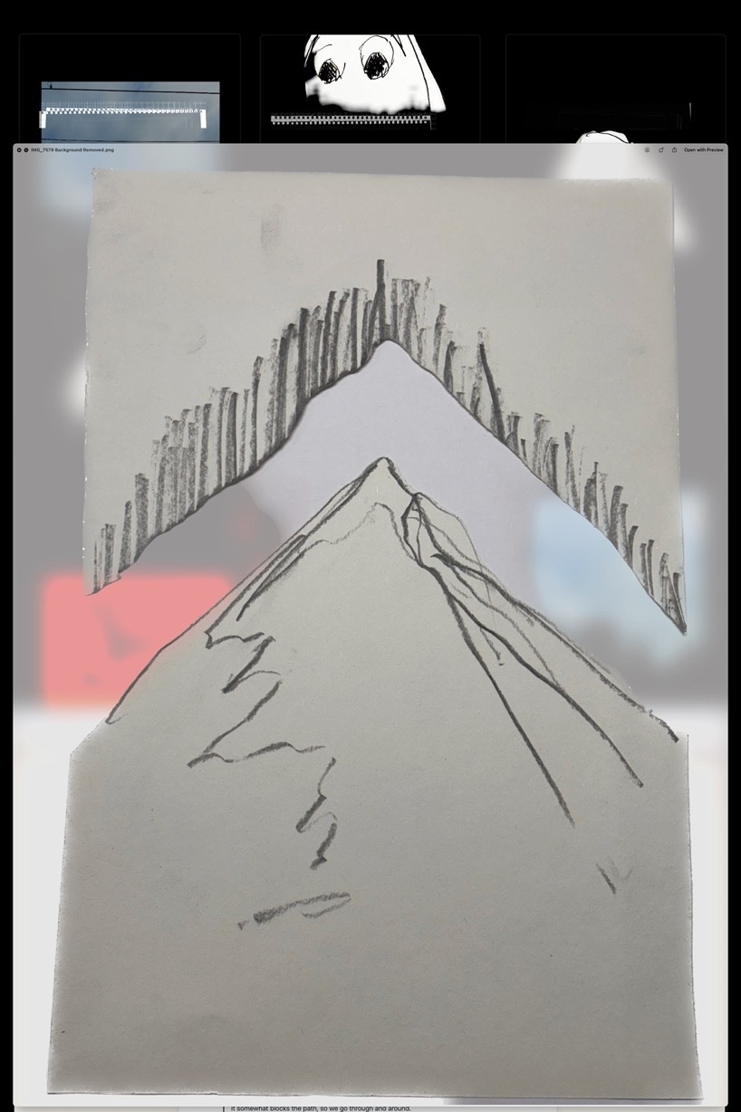 Studio work in progress, screenshot sketch composite